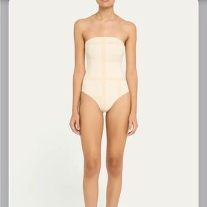 Toteme one-piece Monogram strapless swimsuit NWT